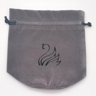 Flocked flat-bottom fabric Drawstring Bags - Reusable Gift Bags, Custom Logo Fabric Pouches for Packaging, Travel, Jewelry Storage 