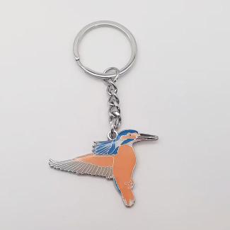 Kingfisher Bird Keychain – Colorful Enamel Metal Key Ring for Bird Lovers, Gifts & Souvenirs